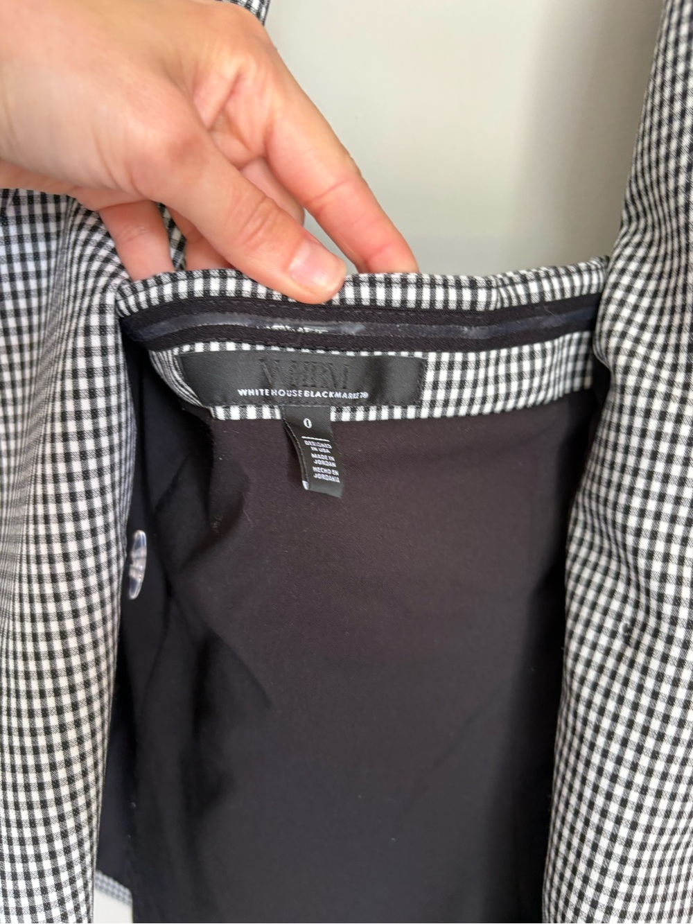 White House Black Market Black Gingham Sleeveless Blazer Double-Breasted - Picture 10 of 10